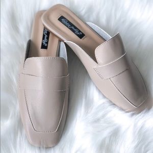 New Oxford Mules Loafers Slippers Faux Leather